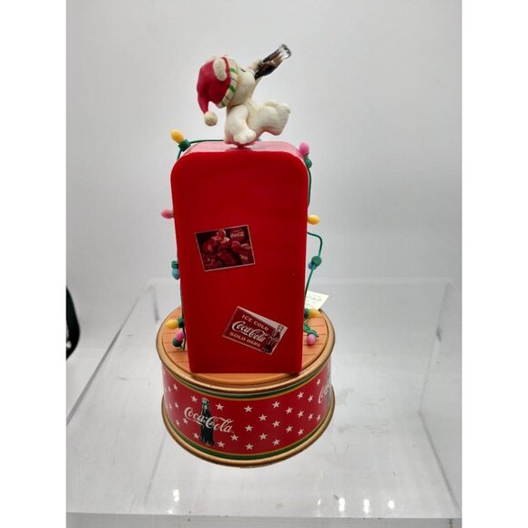 Coca-Cola Christmas Mini Action Musical Figurine With Polar Bears & Vintage Vend - Picture 5 of 5